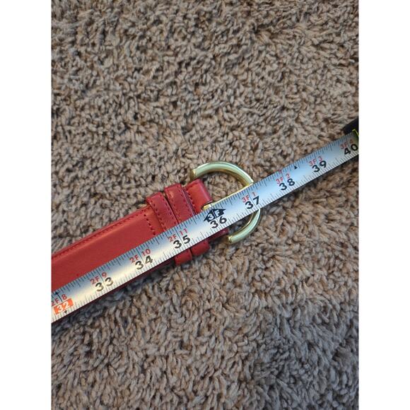 Coach 1.5 inch cowhide leather red belt solid brass buckle made in USA 32\